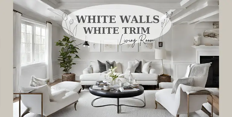 Living Room White Walls White Trim