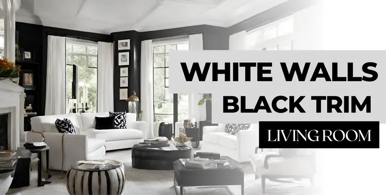 White Walls Black Trim Living Room