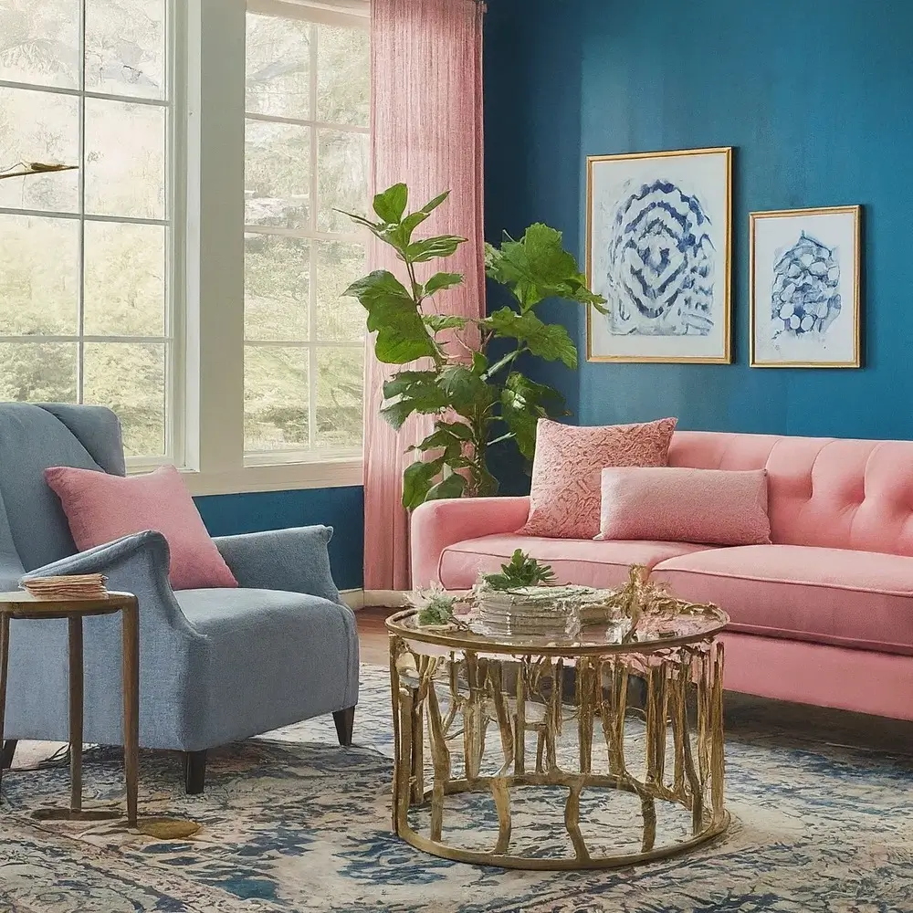 Making It Yours Those Special Touches for Blue and Pink Living Room